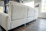 KAWOLA Sofa ADRIANA Ecksofa mit Relaxfunktion Stoff hellgrau