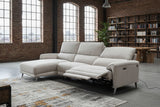 KAWOLA Sofa ADRIANA Ecksofa mit Relaxfunktion Stoff hellgrau