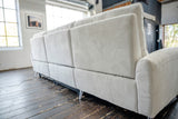 KAWOLA Sofa ADRIANA Ecksofa mit Relaxfunktion Stoff hellgrau