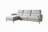 KAWOLA Sofa ADRIANA Ecksofa mit Relaxfunktion Stoff hellgrau