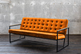 KAWOLA Sofa ARLY Polsterbank Bezug Velvet cognac