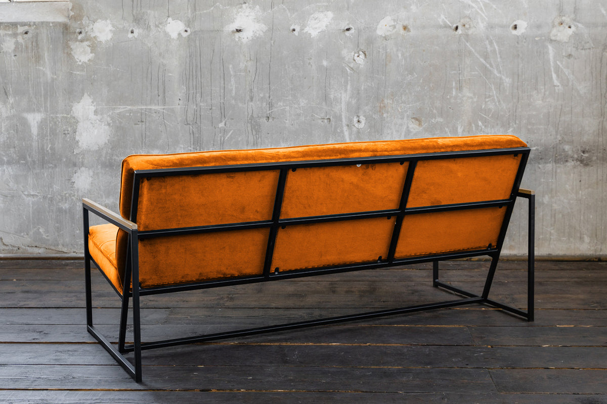 KAWOLA Sofa ARLY Polsterbank Bezug Velvet cognac