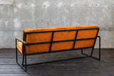 KAWOLA Sofa ARLY Polsterbank Bezug Velvet cognac