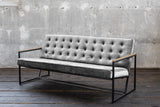 KAWOLA Sofa ARLY Polsterbank Bezug Velvet grau