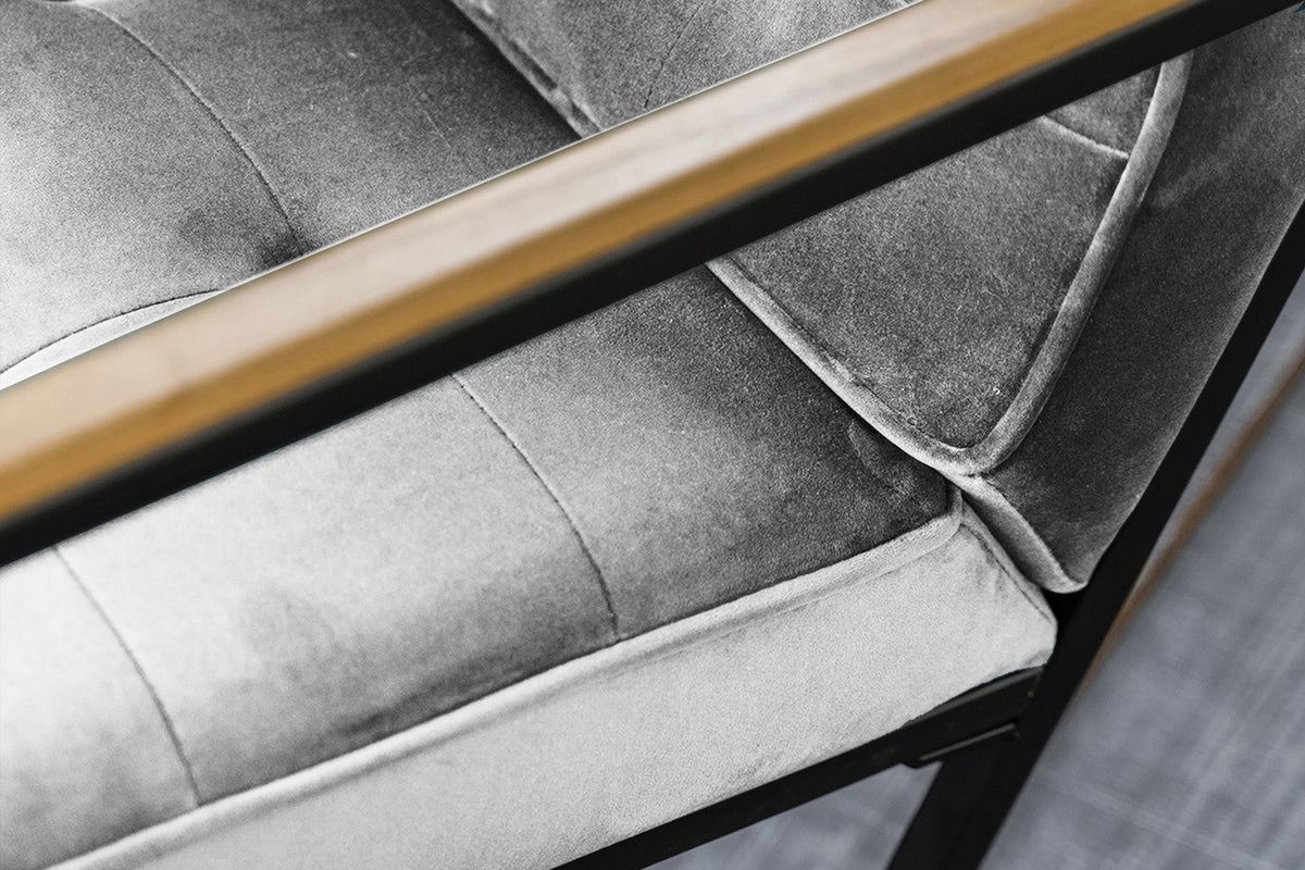 KAWOLA Sofa ARLY Polsterbank Bezug Velvet grau