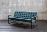 KAWOLA Sofa ARLY Polsterbank Bezug Velvet petrol