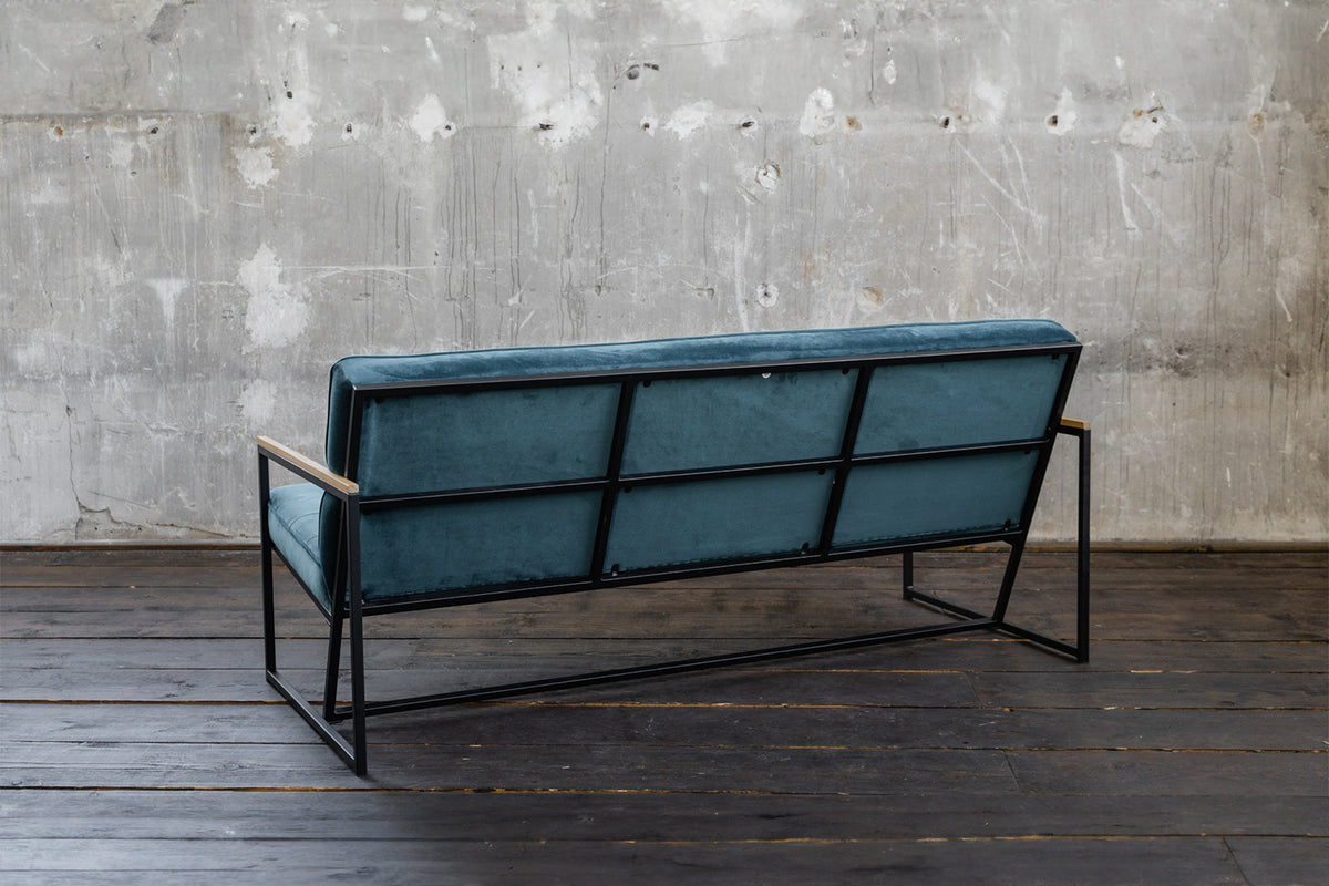 KAWOLA Sofa ARLY Polsterbank Bezug Velvet petrol
