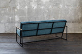 KAWOLA Sofa ARLY Polsterbank Bezug Velvet petrol