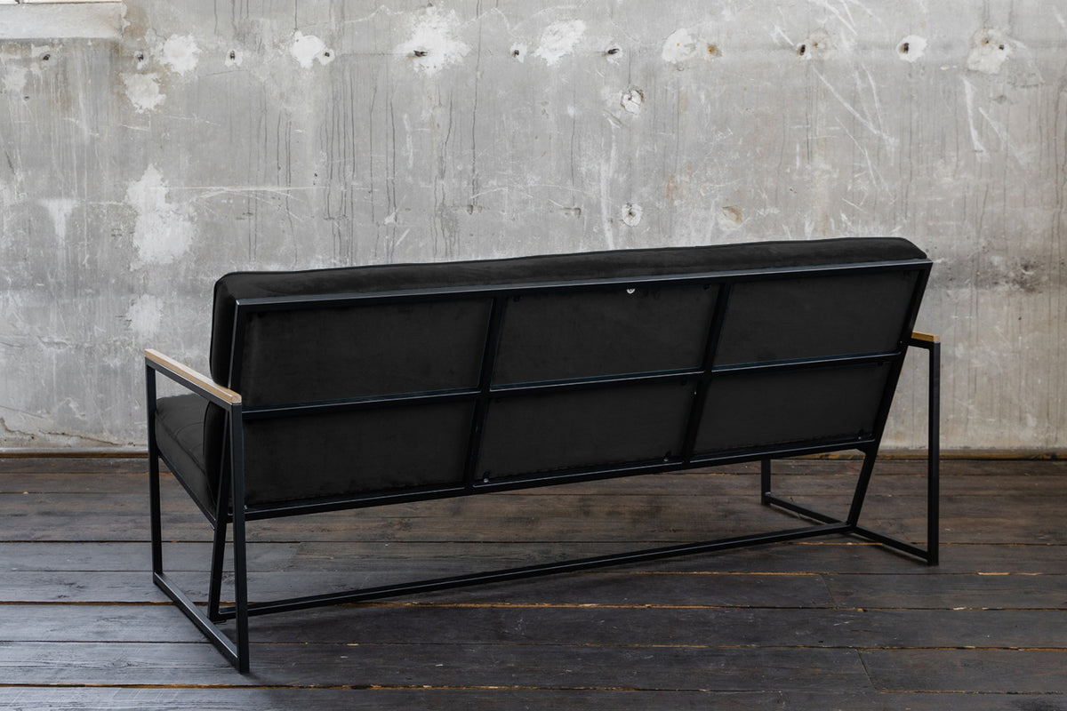 KAWOLA Sofa ARLY Polsterbank Bezug Velvet schwarz