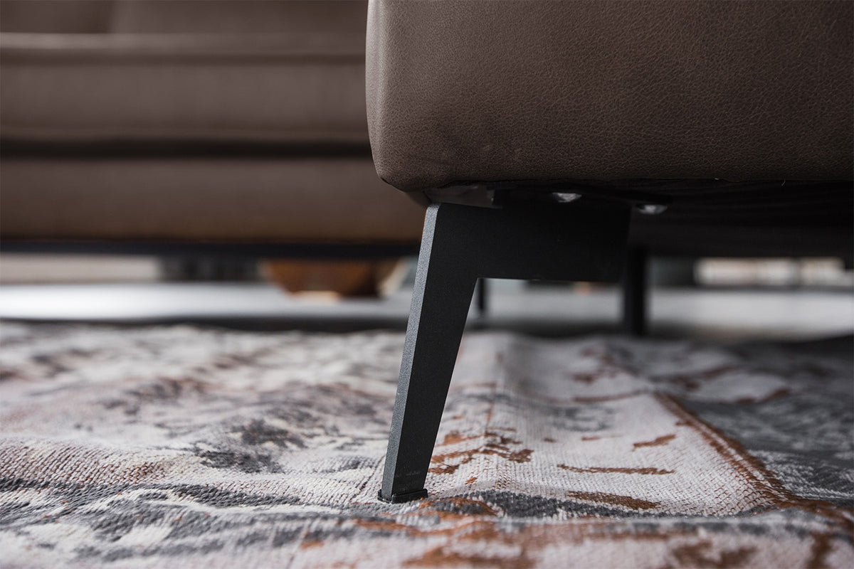 KAWOLA Sofa BLOOM Ecksofa Leder dunkelbraun