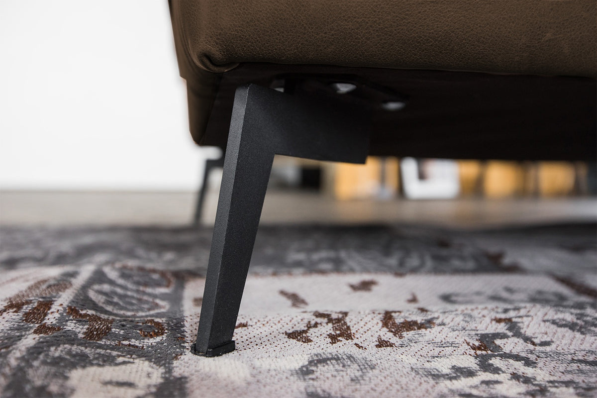 KAWOLA Sofa BLOOM Ecksofa Leder dunkelbraun