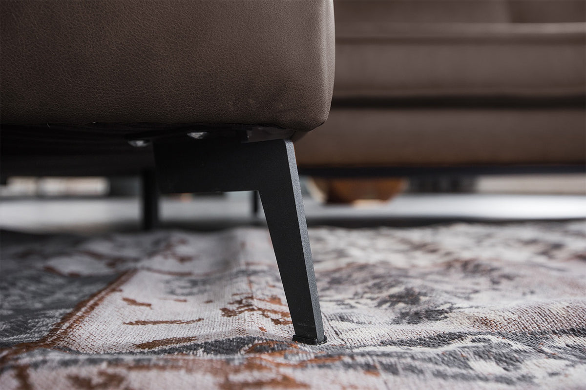 KAWOLA Sofa BLOOM Ecksofa Leder dunkelbraun