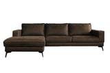 KAWOLA Sofa BLOOM Ecksofa Leder dunkelbraun
