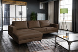 KAWOLA Sofa BLOOM Ecksofa Leder dunkelbraun, Links