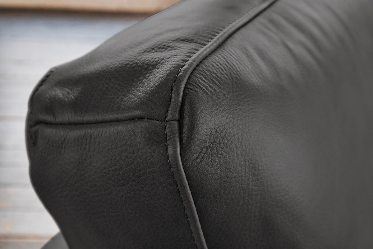 KAWOLA Sofa BODHI 3-Sitzer Leder schwarz