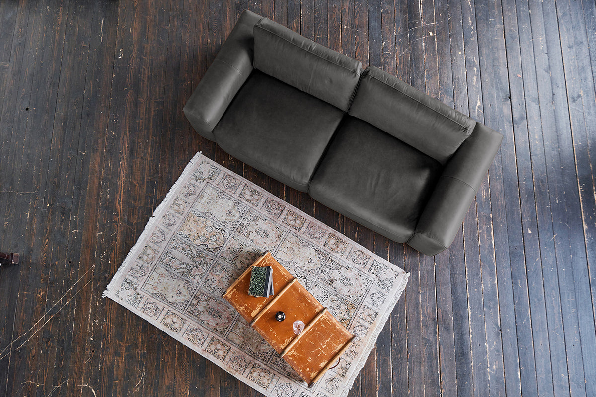 KAWOLA Sofa BODHI 3-Sitzer Leder schwarz