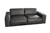 KAWOLA Sofa BODHI 3-Sitzer Leder schwarz
