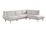 KAWOLA Sofa CALLA Ecksofa Cord cremeweiß Recamiere rechts