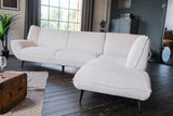KAWOLA Sofa CALLA Ecksofa Cord cremeweiß Recamiere rechts