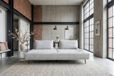 KAWOLA Sofa CANE Schlafsofa Daybed Stoff grau