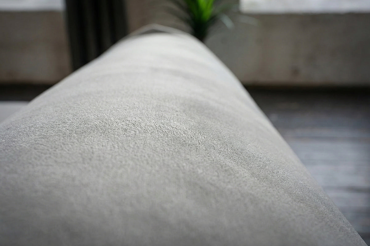 KAWOLA Sofa CANE Schlafsofa Daybed Stoff grau