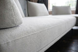 KAWOLA Sofa CANE Schlafsofa Daybed Stoff grau