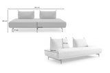 KAWOLA Sofa CANE Schlafsofa Daybed Stoff grau