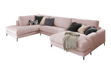 KAWOLA Sofa CARA Wohnlandschaft U-Form Cord rosa