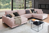 KAWOLA Sofa CARA Wohnlandschaft U-Form Cord rosa