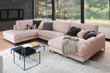 KAWOLA Sofa CARA Wohnlandschaft U-Form Cord rosa