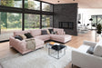 KAWOLA Sofa CARA Wohnlandschaft U-Form Cord rosa, Links