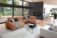 KAWOLA Sofa CARA Wohnlandschaft U-Form Cord rost, Links