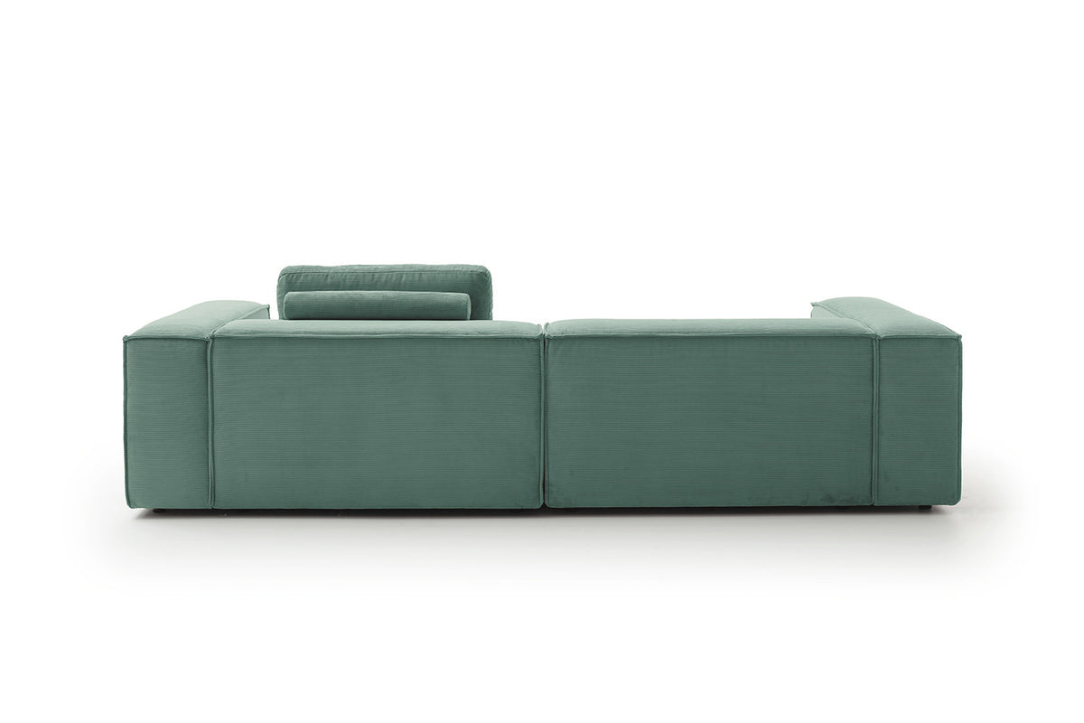KAWOLA Sofa CARMO 3-Sitzer Feincord grün