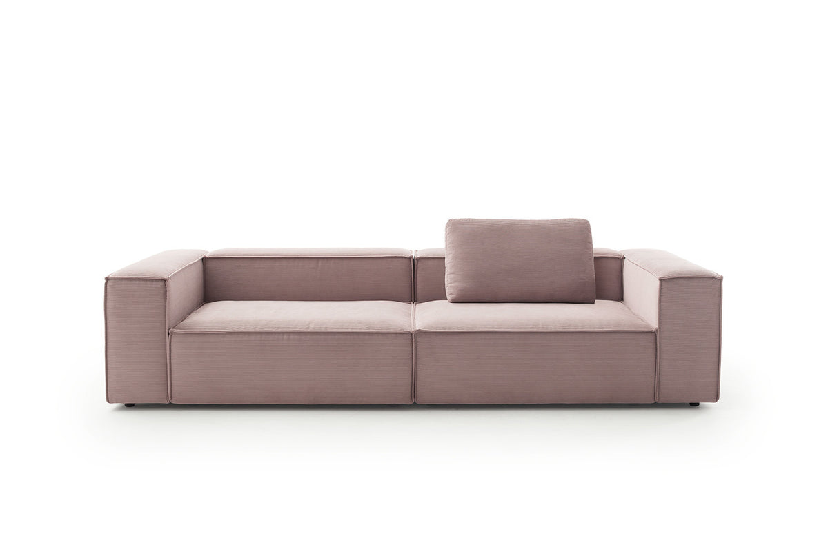 KAWOLA Sofa CARMO 3-Sitzer Feincord rosa