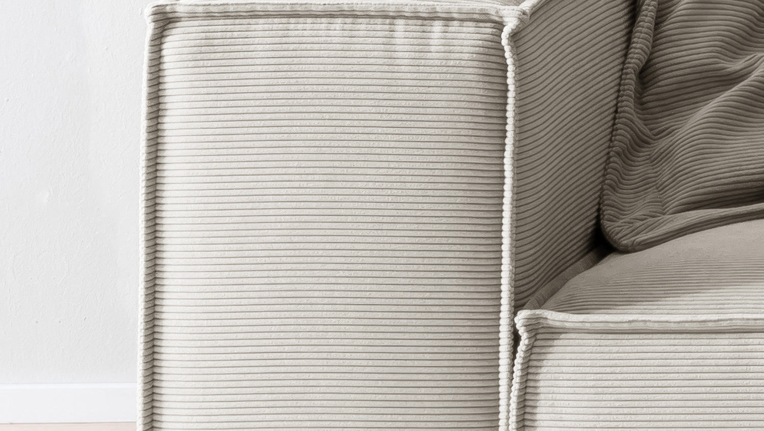 KAWOLA Sofa CARMO 3-Sitzer Feincord silber
