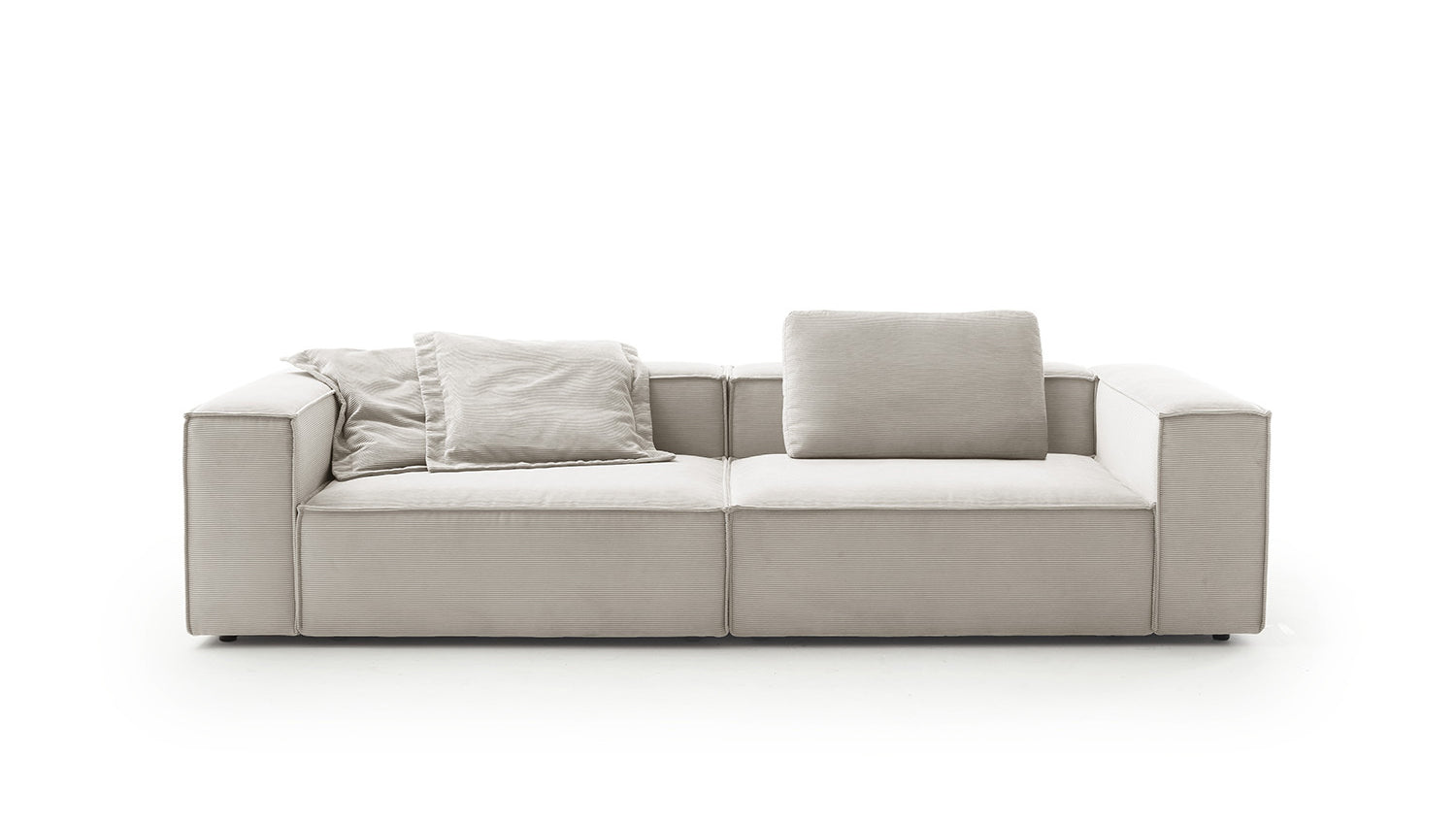 KAWOLA Sofa CARMO 3-Sitzer Feincord silber