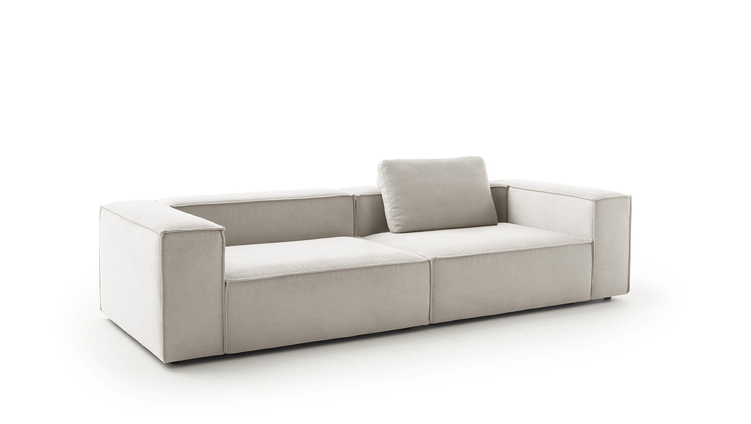 KAWOLA Sofa CARMO 3-Sitzer Feincord silber