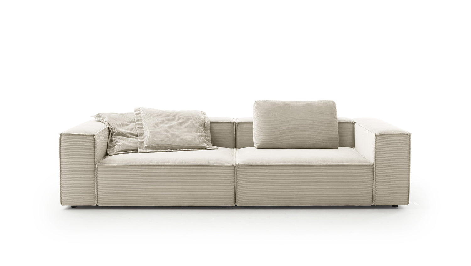 KAWOLA Sofa CARMO 3-Sitzer Feincord weiß