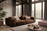 KAWOLA Sofa CARMO 3-Sitzer Leder braun