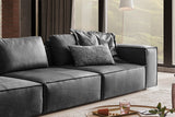KAWOLA Sofa CARMO 4-Sitzer Leder anthrazit