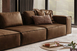 KAWOLA Sofa CARMO 4-Sitzer Leder braun