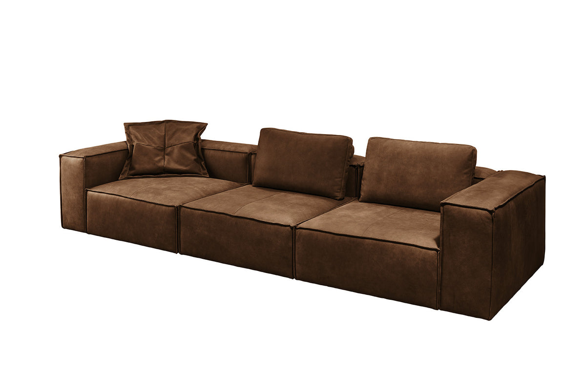 KAWOLA Sofa CARMO 4-Sitzer Leder braun