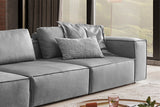 KAWOLA Sofa CARMO 4-Sitzer Leder grau