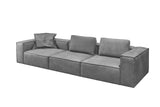 KAWOLA Sofa CARMO 4-Sitzer Leder grau