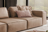 KAWOLA Sofa CARMO 4-Sitzer Leder taupe