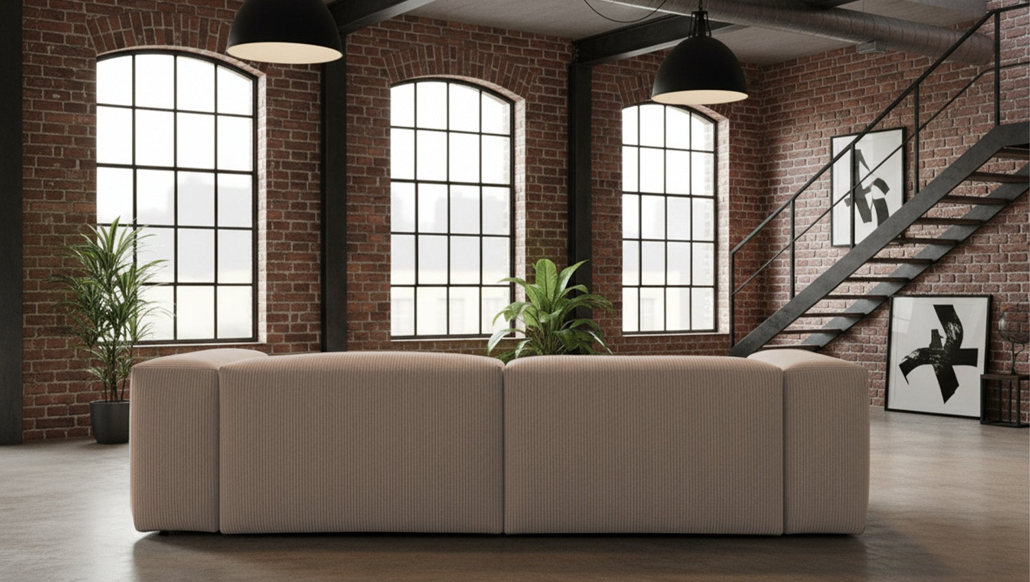 KAWOLA Sofa CELESTE 4-Sitzer Cord taupe