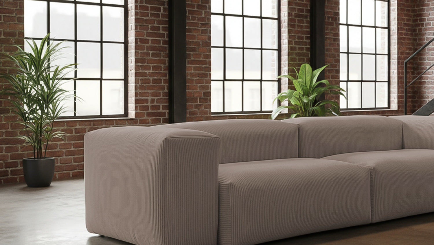 KAWOLA Sofa CELESTE 4-Sitzer Cord taupe
