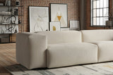 KAWOLA Sofa CELESTE 4-Sitzer mit Hocker Cord cremeweiß
