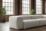 KAWOLA Sofa CELESTE 4-Sitzer mit Hocker Cord hellgrau