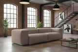 KAWOLA Sofa CELESTE 4-Sitzer mit Hocker Cord taupe
